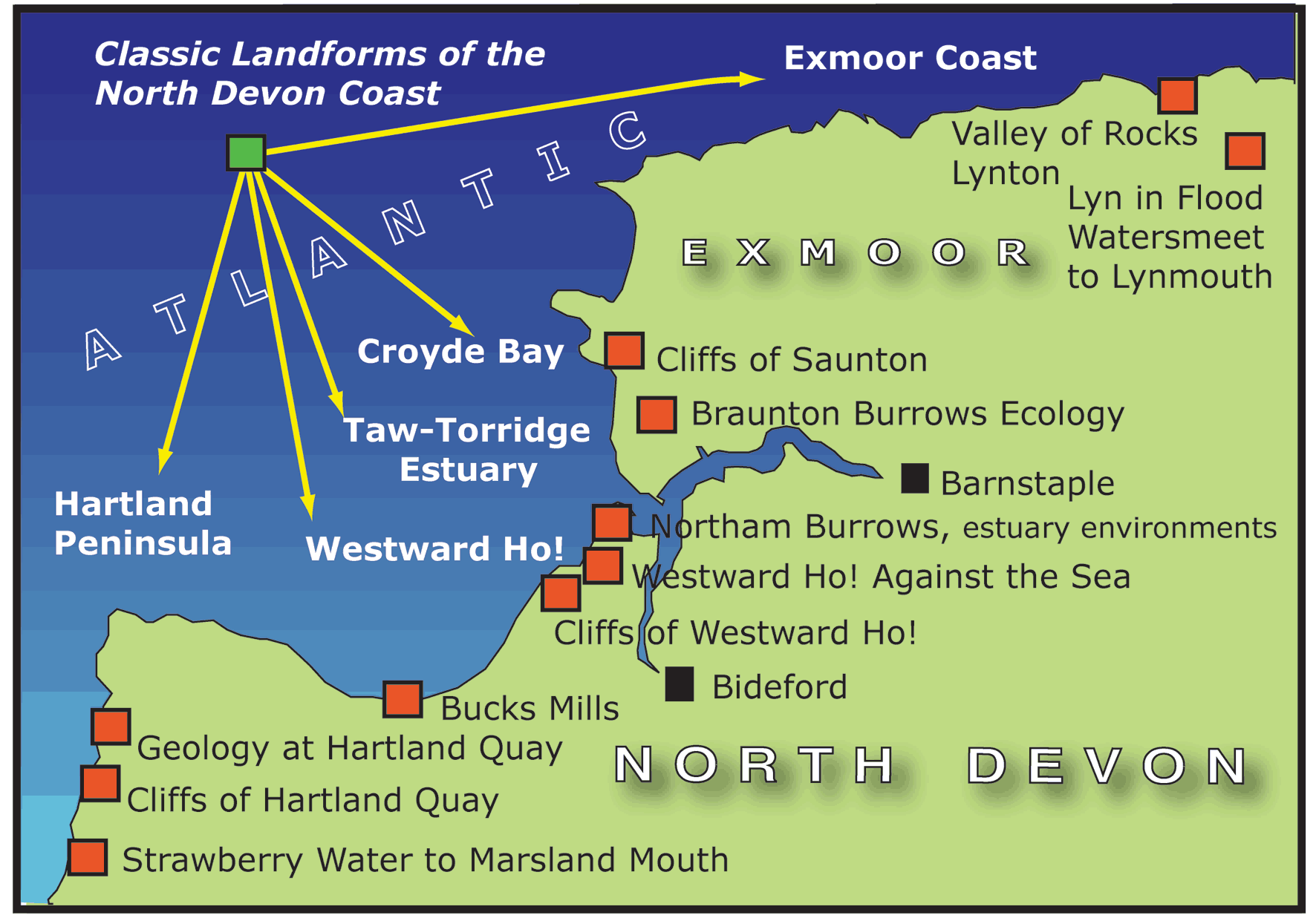 Map of North Devon Trails
