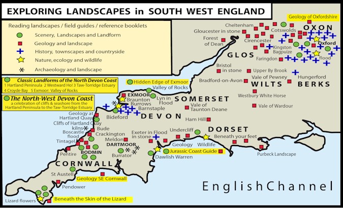 Exploring Landscapes in South West England Map.