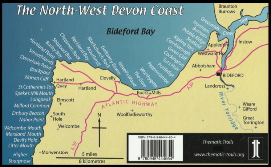 North West Devon Coast Map.